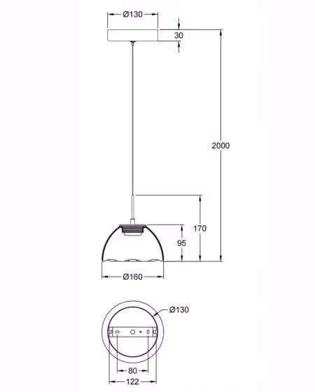 Lampada a Sospensione Lucille Fabas in Metallo e Vetro con LED Dimmerabile, Ø 16 cm – 2