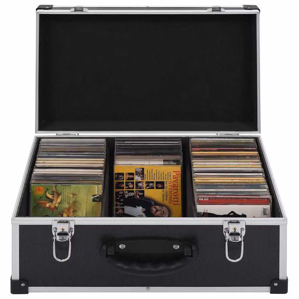Custodia per 60 CD in Alluminio ABS vidaXL, colore Nero