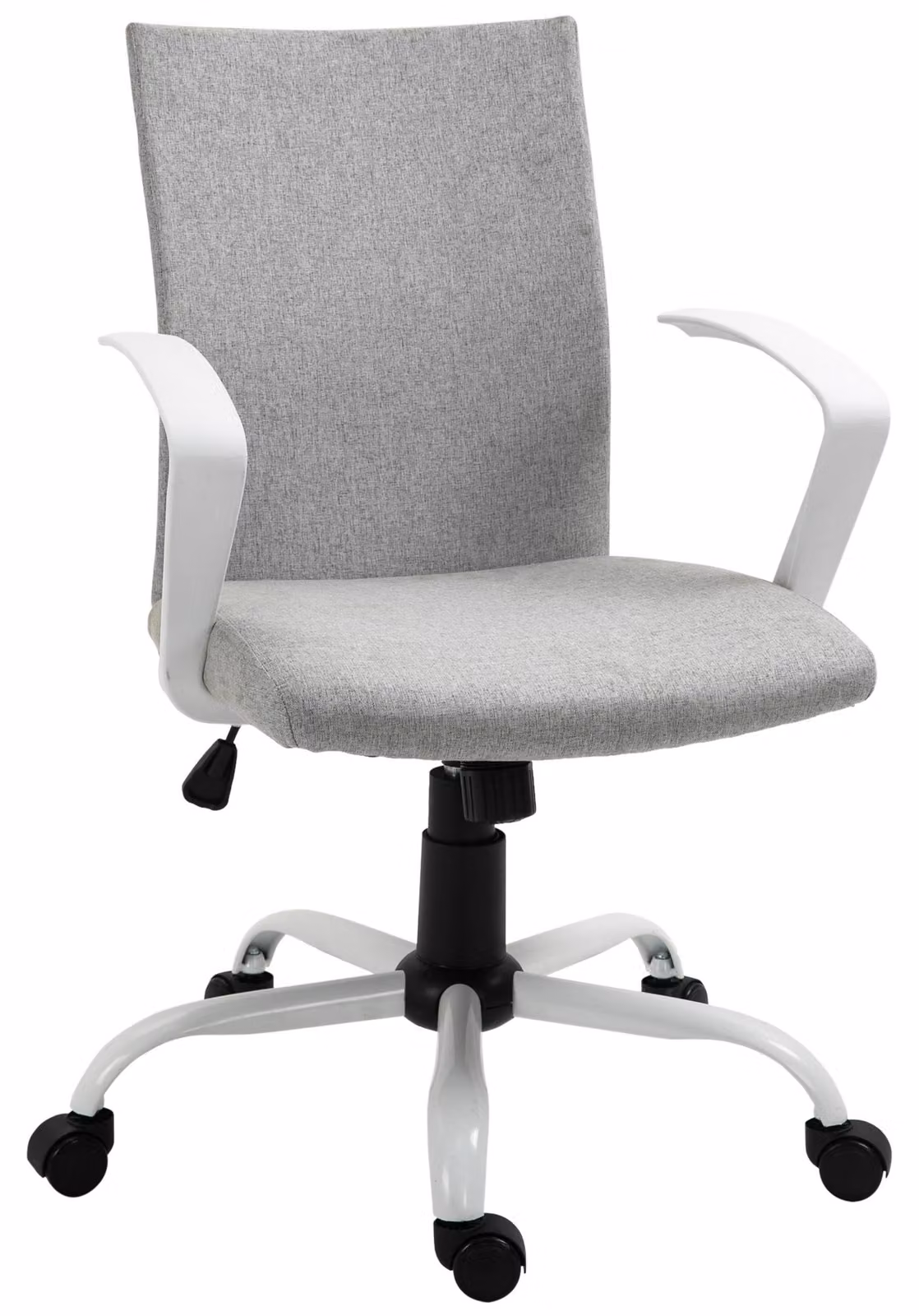 Vinsetto Sedia Da Ufficio, Sedia Ergonomica E Girevole, Sedia Per Scrivania Con Altezza Regolabile In Tessuto Grigio, 61x61x89-99cm