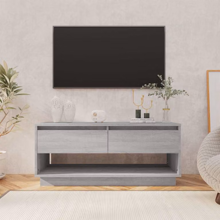 Mobile TV vidaXL Grigio Sonoma in Truciolato e MDF L 102 cm, P 41 cm, H 44 cm