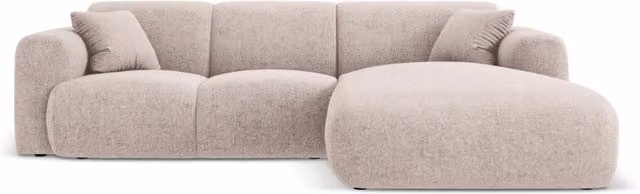 Divano angolare destro Nolio Cosmopolitan Design a 4 posti in ciniglia beige L 260 x P 174 x H 72 cm – 1