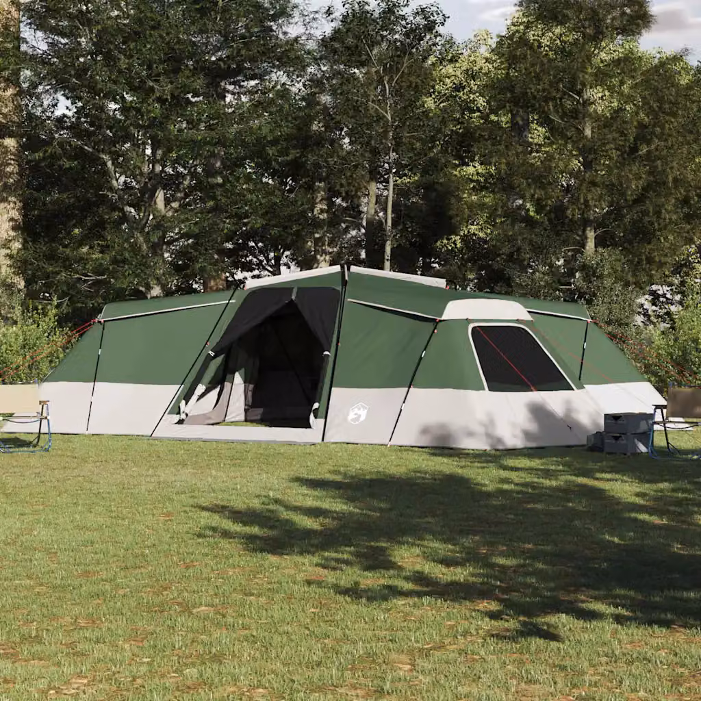 Tenda Familiare Impermeabile vidaXL per 16 Persone in Taffetà Verde