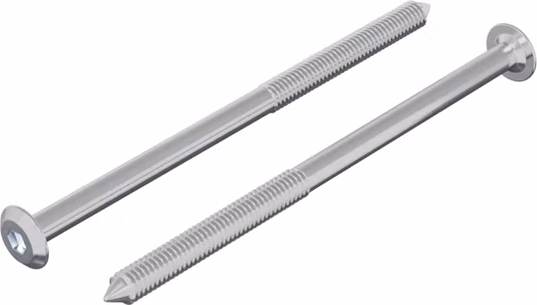Vite 2 pcs Argento M6 x 100 mm Acciaio