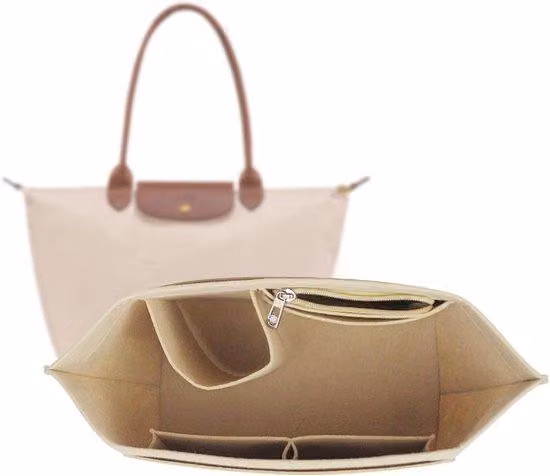 Organizer per borsa con 8 scomparti - Beige - Moquette - Grande