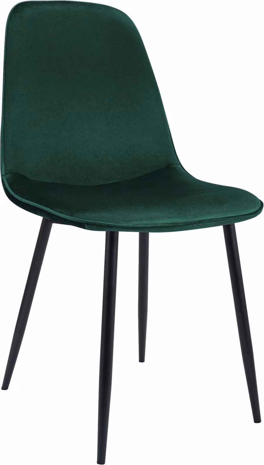 Sedia da pranzo - sedia da cucina, elevato comfort di seduta, rivestimento in velluto - verde