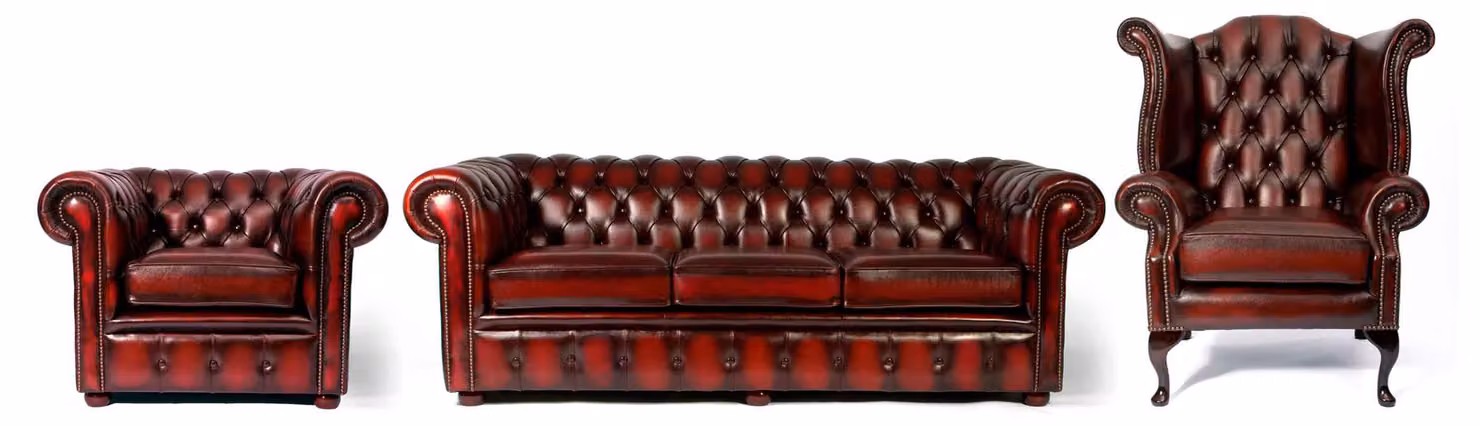 Sofagarnitur Chesterfield 3 Sitzer Couch Sofa Ohrensessel Sessel Leder Sofas