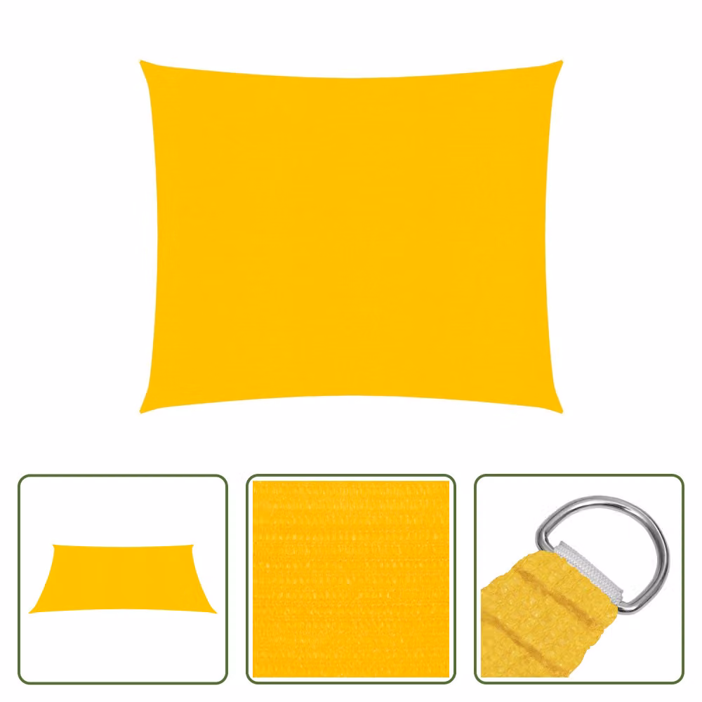 Tenda da sole "Living Store", 160 g/m², colore giallo, dimensioni 3x3 metri, realizzata in HDPE