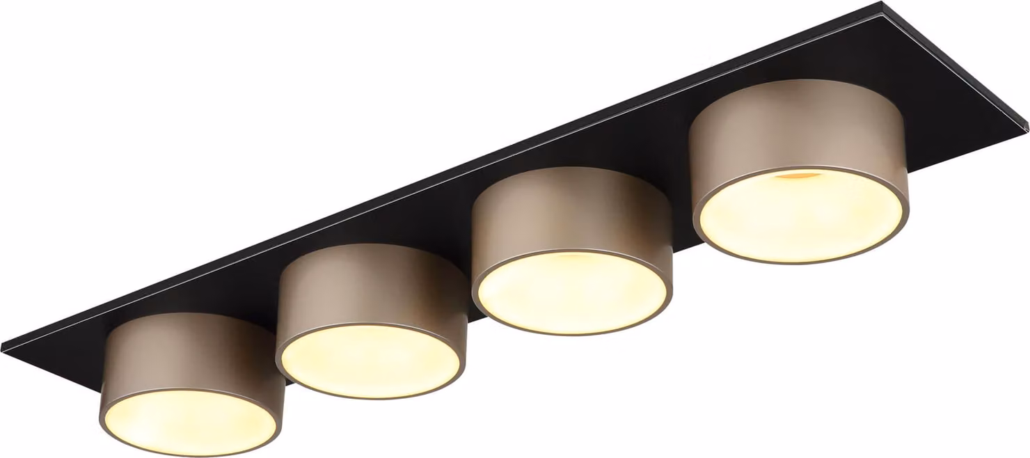 Plafoniera LED, metallo, antracite, champagne, L 86 cm