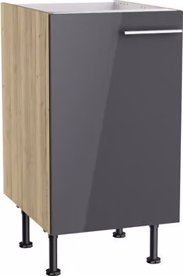 Mobile sottolavello Optifit Jonte984 LxPxA 45 x 58,4 x 87 cm antracite lucido smontato Battuta reversibile KFJO SPL456-8+