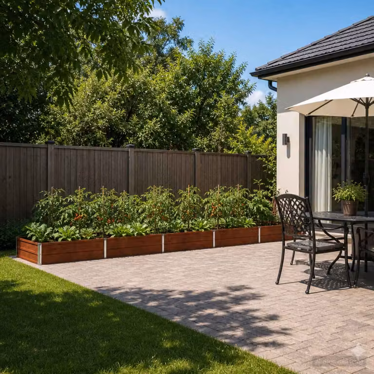 Letto rialzato da giardino vidaXL in metallo Corten color ruggine L: 400 cm, P: 80 cm, H: 24 cm