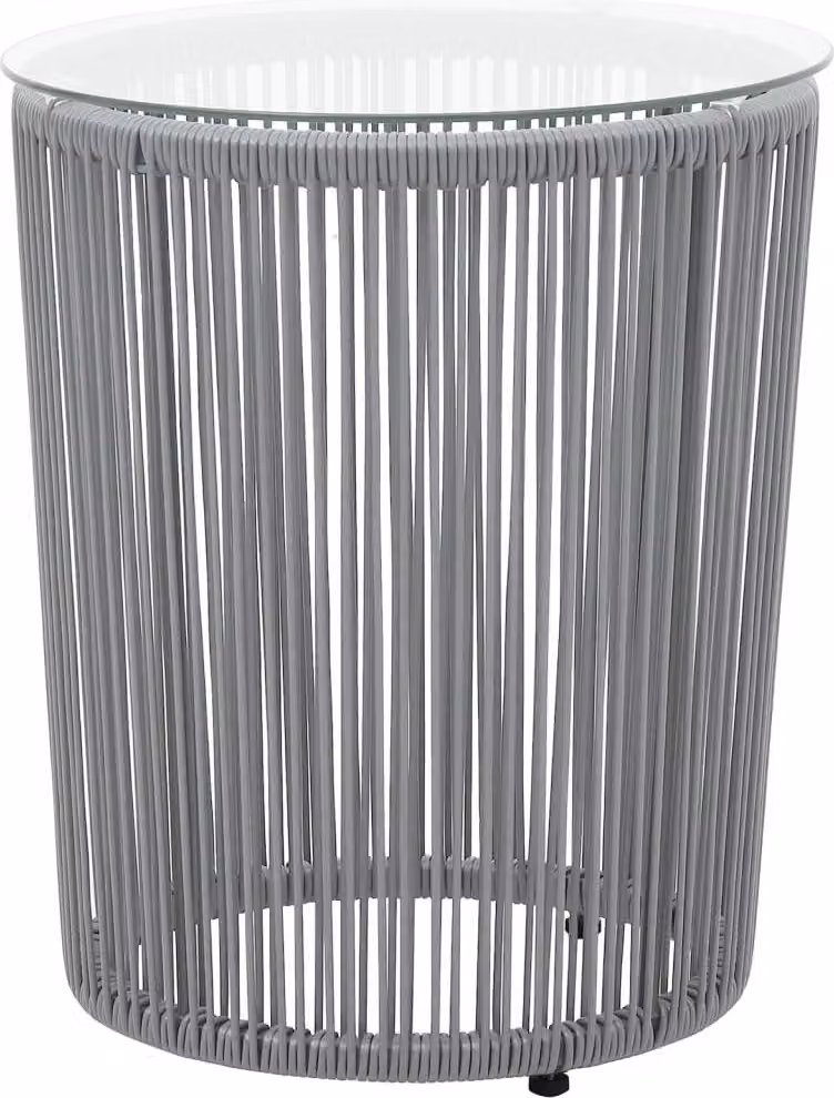 Set da Bistrot 3 pz con Cuscini in Polyrattan Grigio