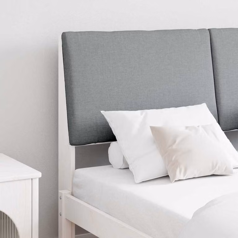 Testiera imbottita vidaXL in pino massello Grigio chiaro 160 cm
