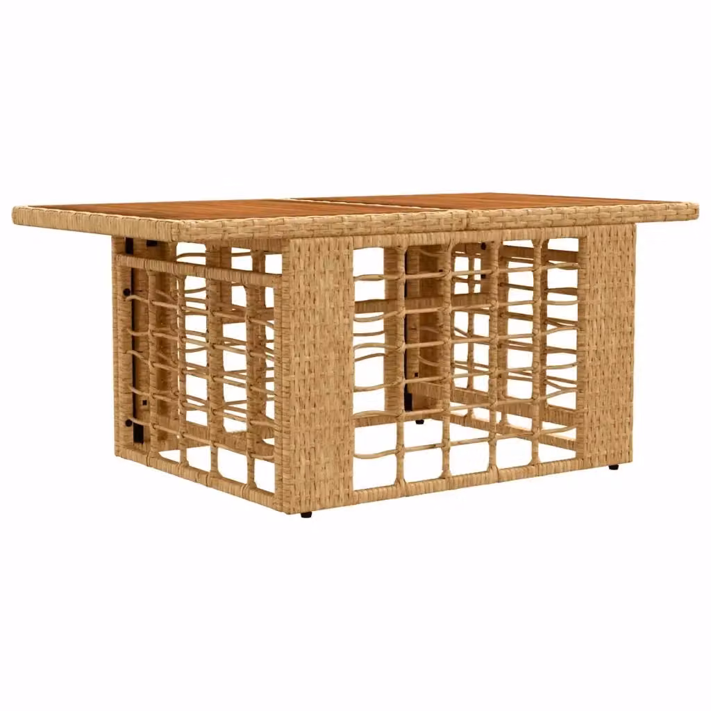 Tavolo da giardino rettangolare vidaXL beige con piano in vetro e struttura regolabile in altezza L: 100 cm, P: 55 cm, H: 37-55 cm – 2
