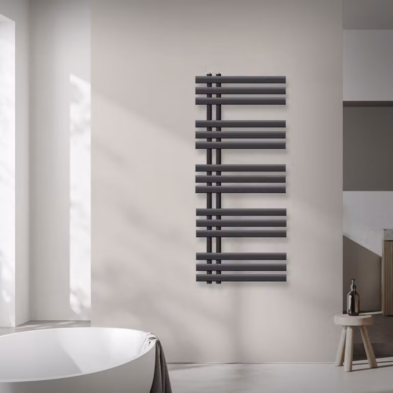 Radiatore da bagno LuxeBath design, 500x1200 mm, antracite, incl. set di montaggio, senza elemento riscaldante