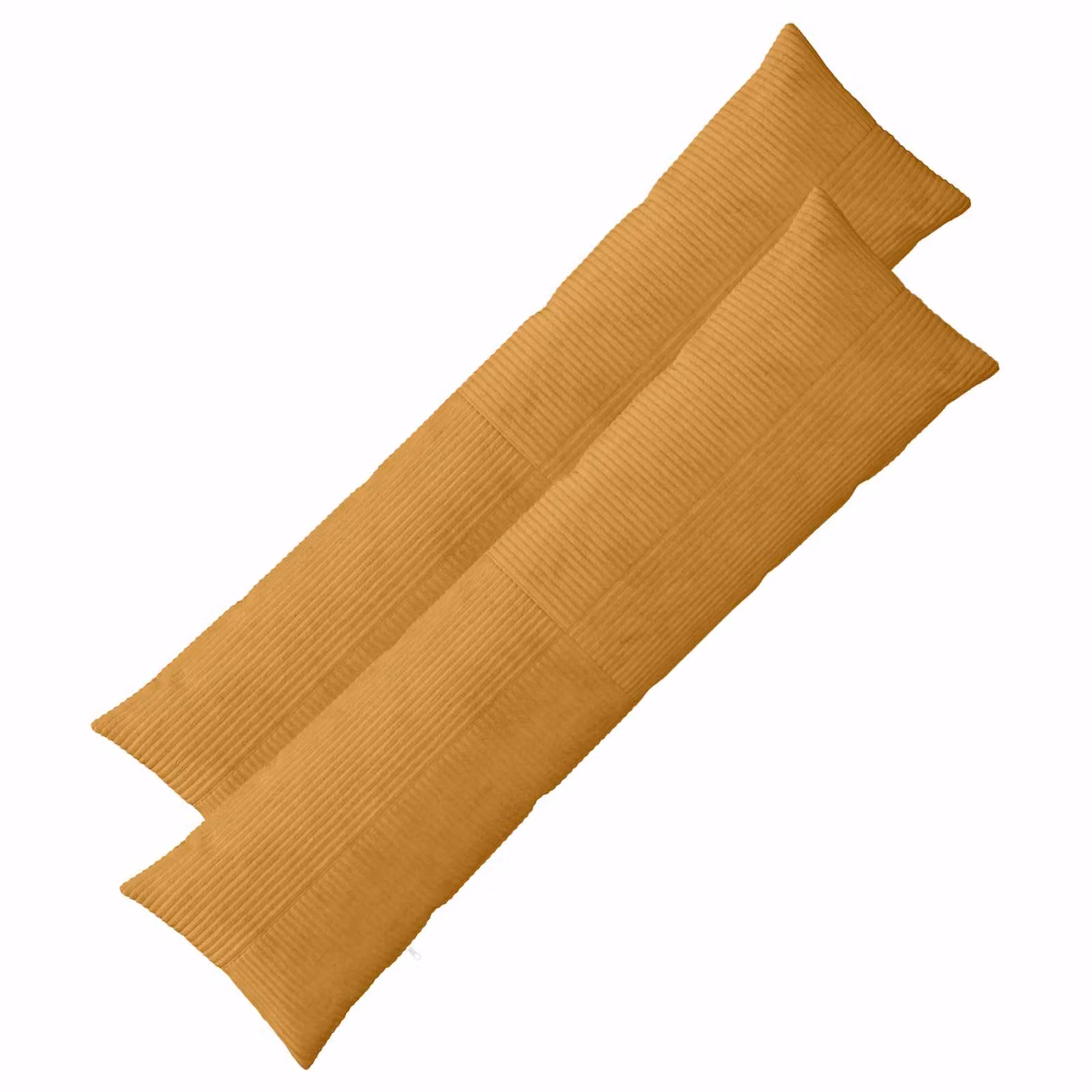 Set di 2 federe vidaXL ALMELO in velluto a coste giallo, L 145 cm x P 40 cm