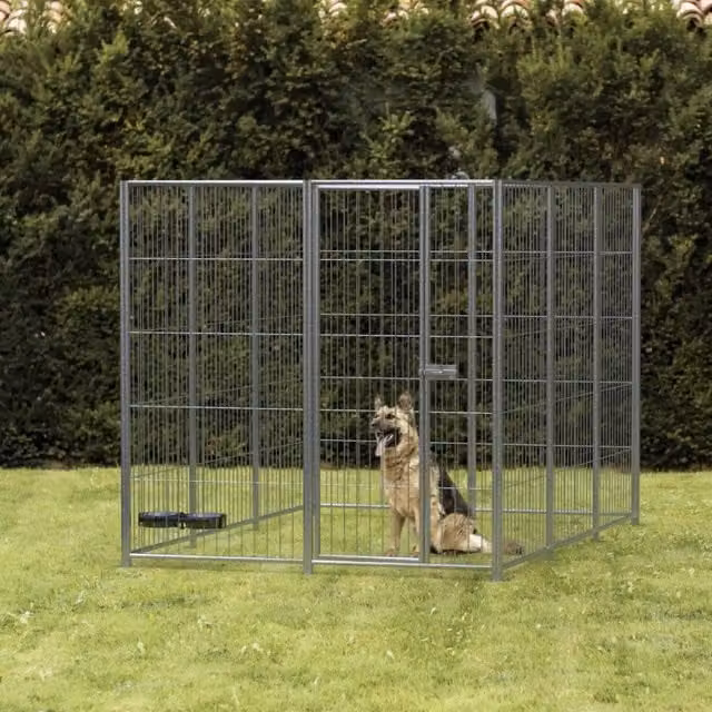Box per cani da esterno SIDERBOX in acciaio zincato grigio L/P/H: 200 x 200 x 180 cm