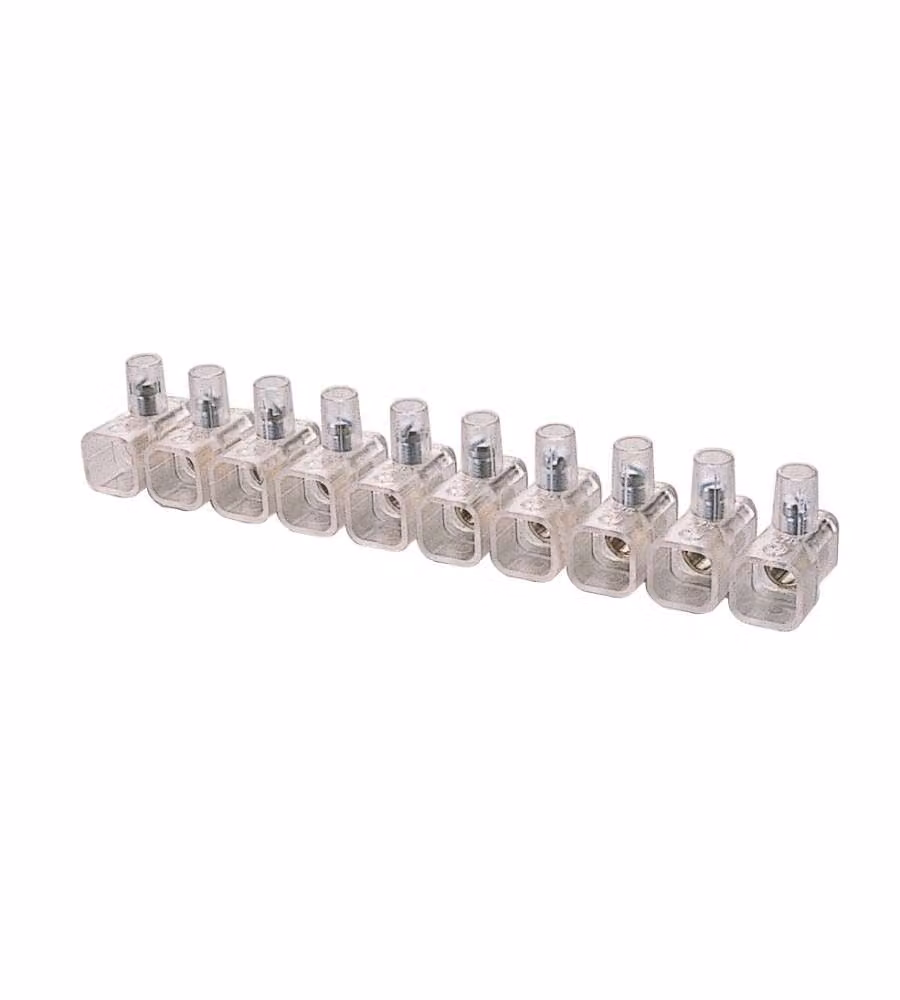 Set di 10 morsetti elettrici unipolari Poly Pool trasparenti per cavi da 6 mmq