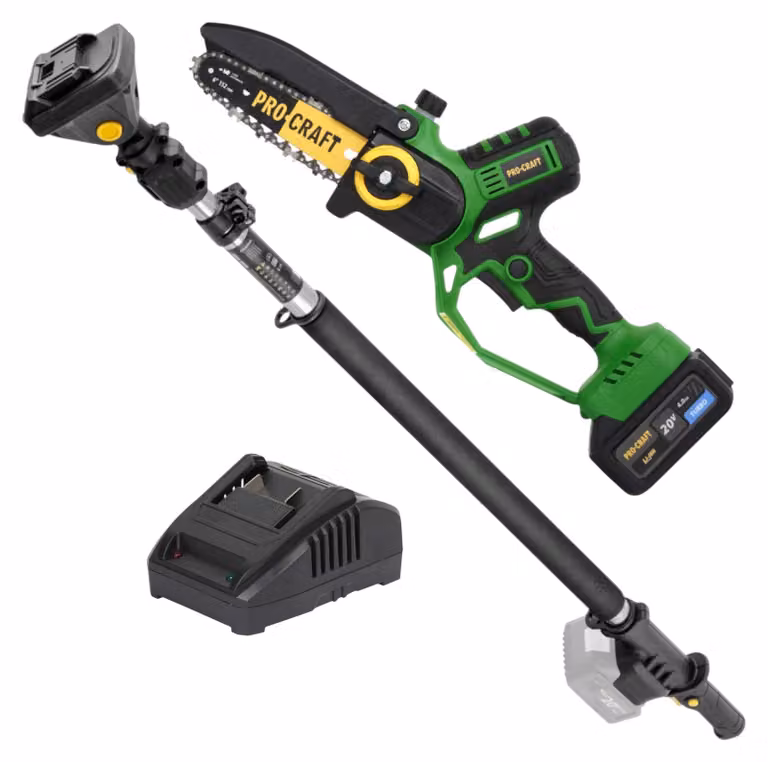Motosega a batteria Procraft PKA32Li 20 V 203 mm Brushless + 1x batteria 4,0 Ah + caricabatteria + valigetta