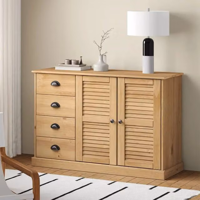 Credenza con Cassetti-Buffet-Armadio da cucina VIGO 113x40x75 cm Legno Massello di Pino
