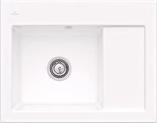 Lavello da cucina Villeroy&Boch, lavello da cucina Subway 45 Compact White Alpine 650x510mm, larghezza base 45cm
