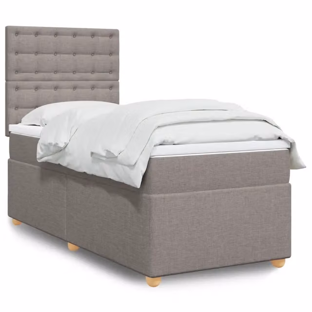 Letto Ibrido Moderno vidaXL con Materasso e Illuminazione Sottostante L/P: 90 x 190 cm in Colori Beige, Bianco e Grigio