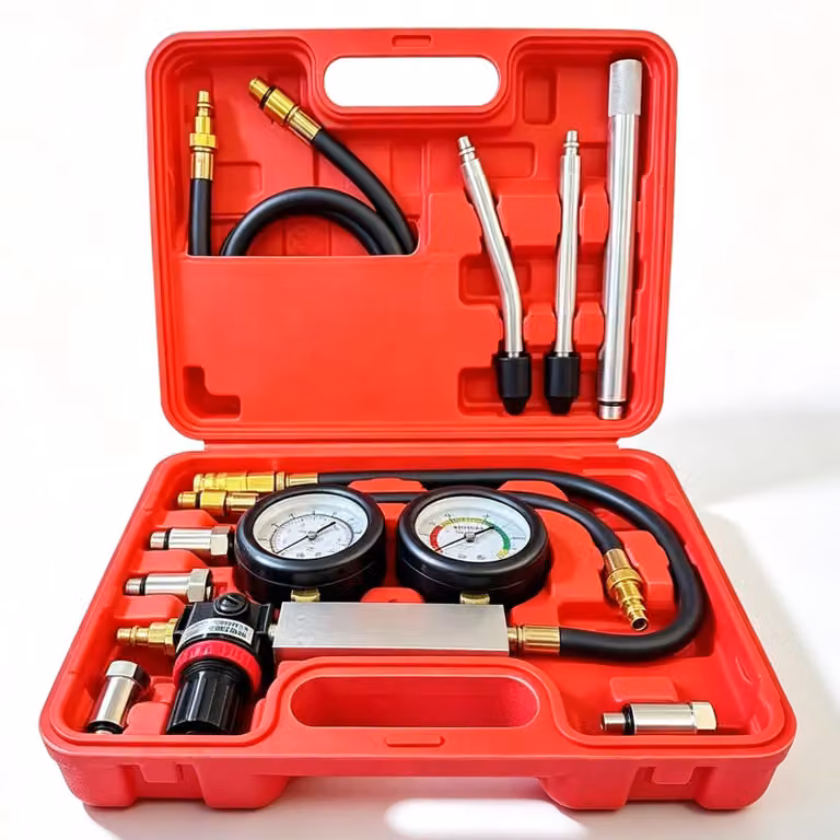 Kit di prova per perdite nei cilindri TU-21, per motori a benzina, con tester di compressione e prolunga