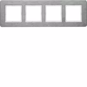 HAGER BERKER Q.7 Cornice quadrupla orizzontale in acciaio inox 10246083