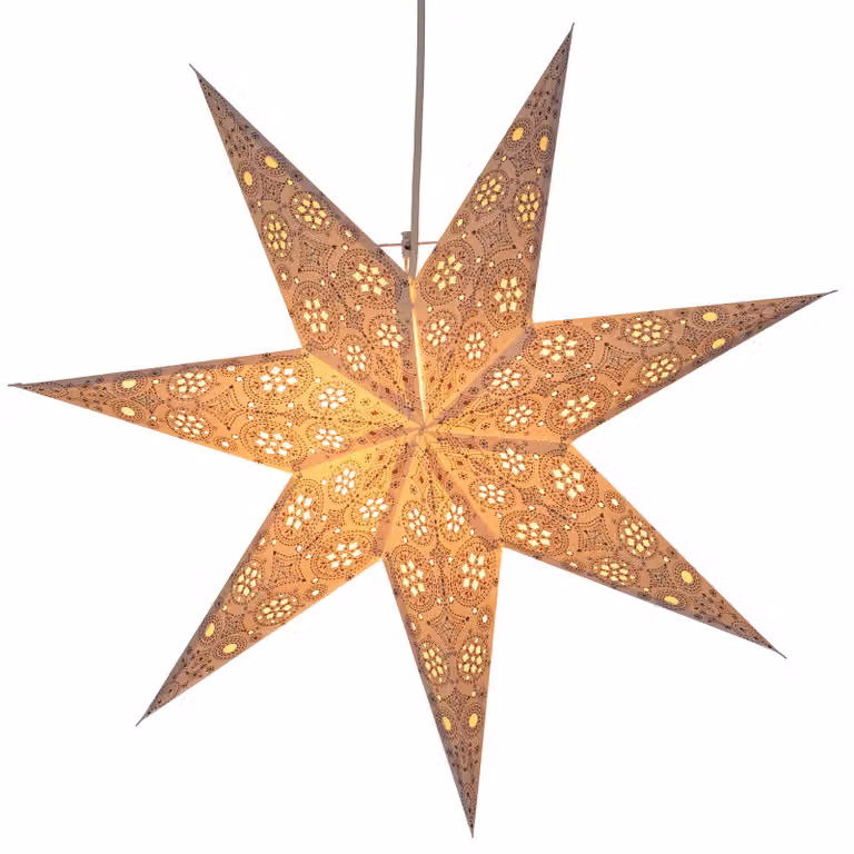 Stella di carta pieghevole illuminata dell'Avvento, stella di Natale 60 cm - Nina White, decorazione per finestre a stella