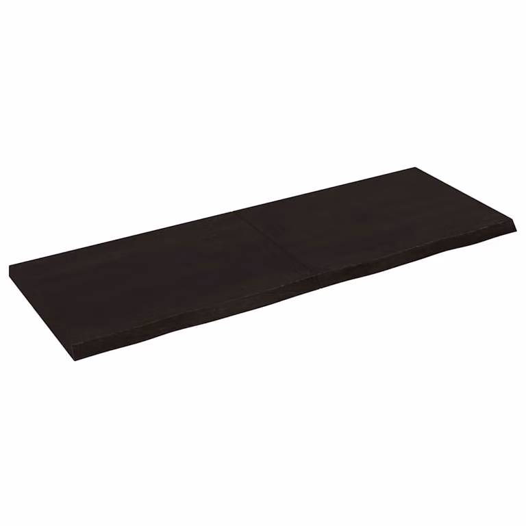 Ripiano in legno massello di rovere vidaXL, colore marrone scuro, stile rustico, L 140 x P 50 x H (2-4) cm