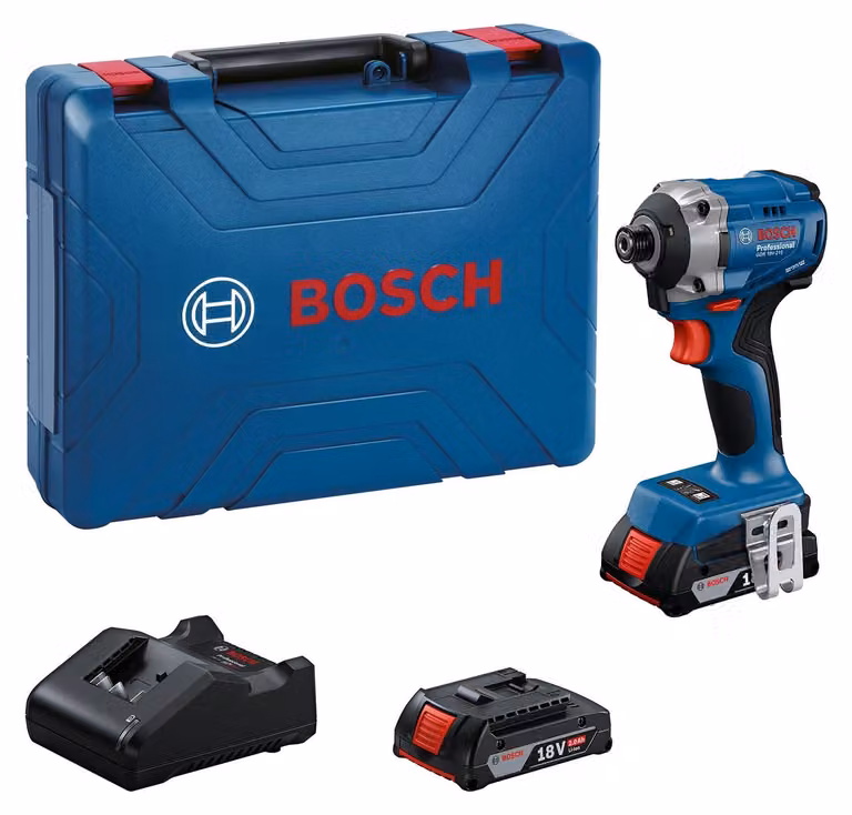 Avvitatore a percussione a batteria Bosch Professional 18V GDR 18V-215 (incl. 2 batterie GBA 18V 2,0 Ah, caricabatterie GAL 18V-20, valigetta MPP)