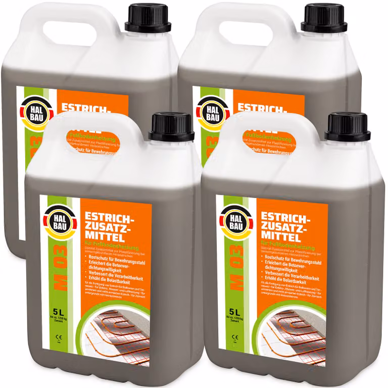 Plastificante per impianti di riscaldamento Additivo per massetti 20 L Per riscaldamento a pavimento Massetto in calcestruzzo HALBAU M03