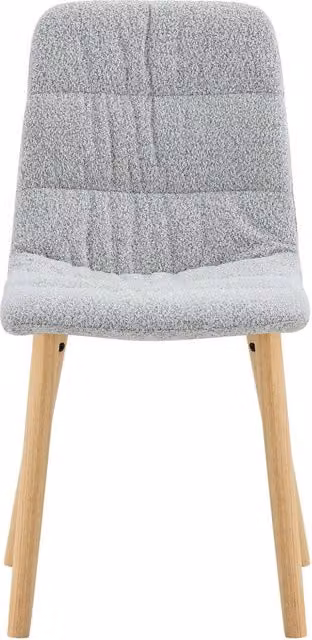 Set da 2 sedie da pranzo Chicfurn in tessuto grigio con gambe in rovere massello e schienale ergonomico moderno