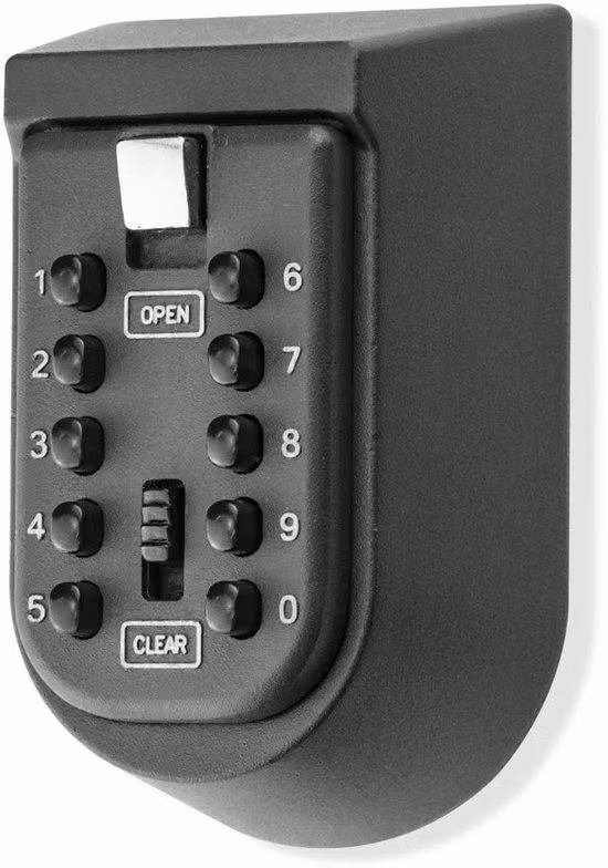 Cassaforte impermeabile a 10 cifre con combinazione numerica, vano chiave nascosto, montaggio a parete, per auto, casa, garage, scuola, uso domestico, colore nero