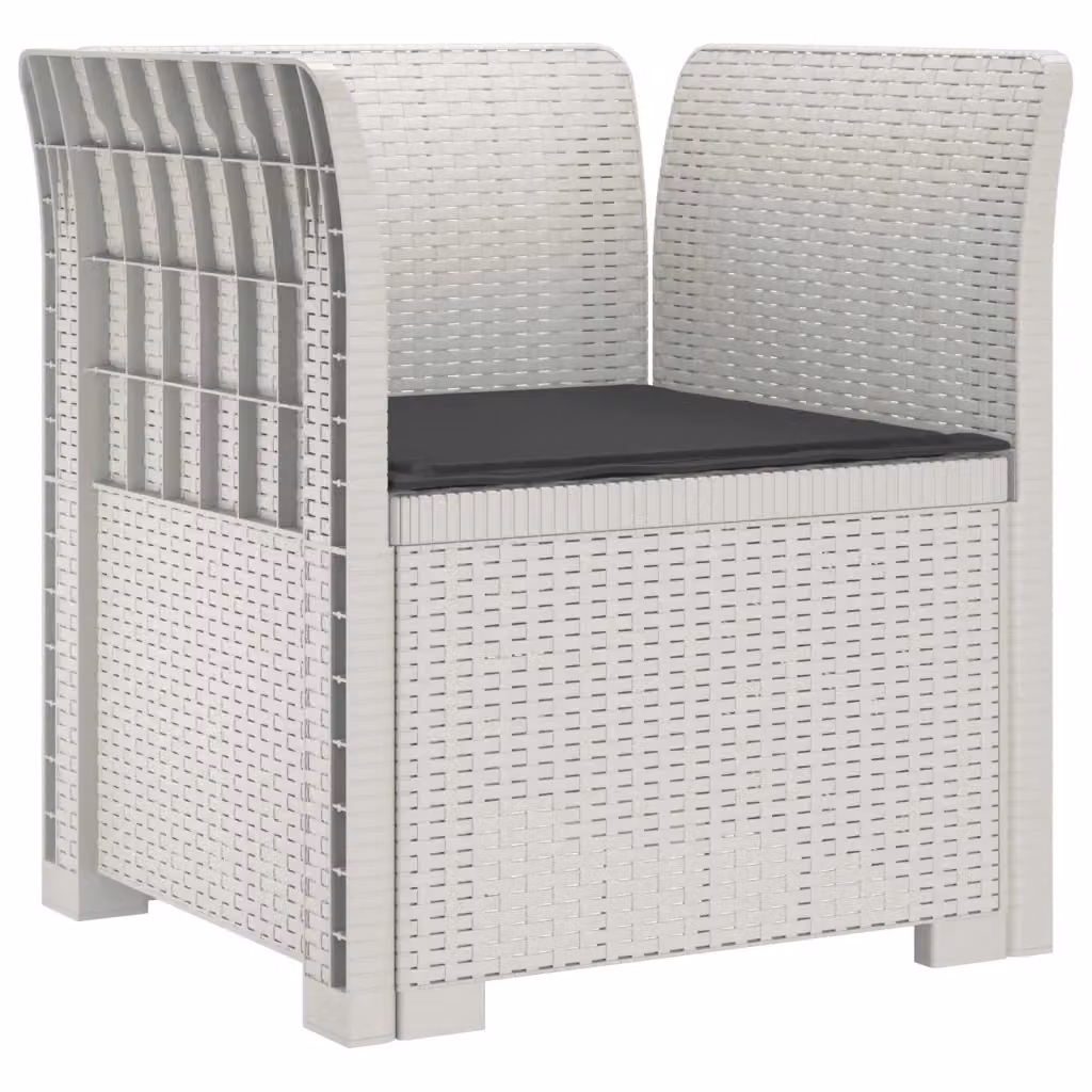Poltrona da giardino Outsunny con cuscino in stile rattan, colore bianco e antracite, con braccioli – 2