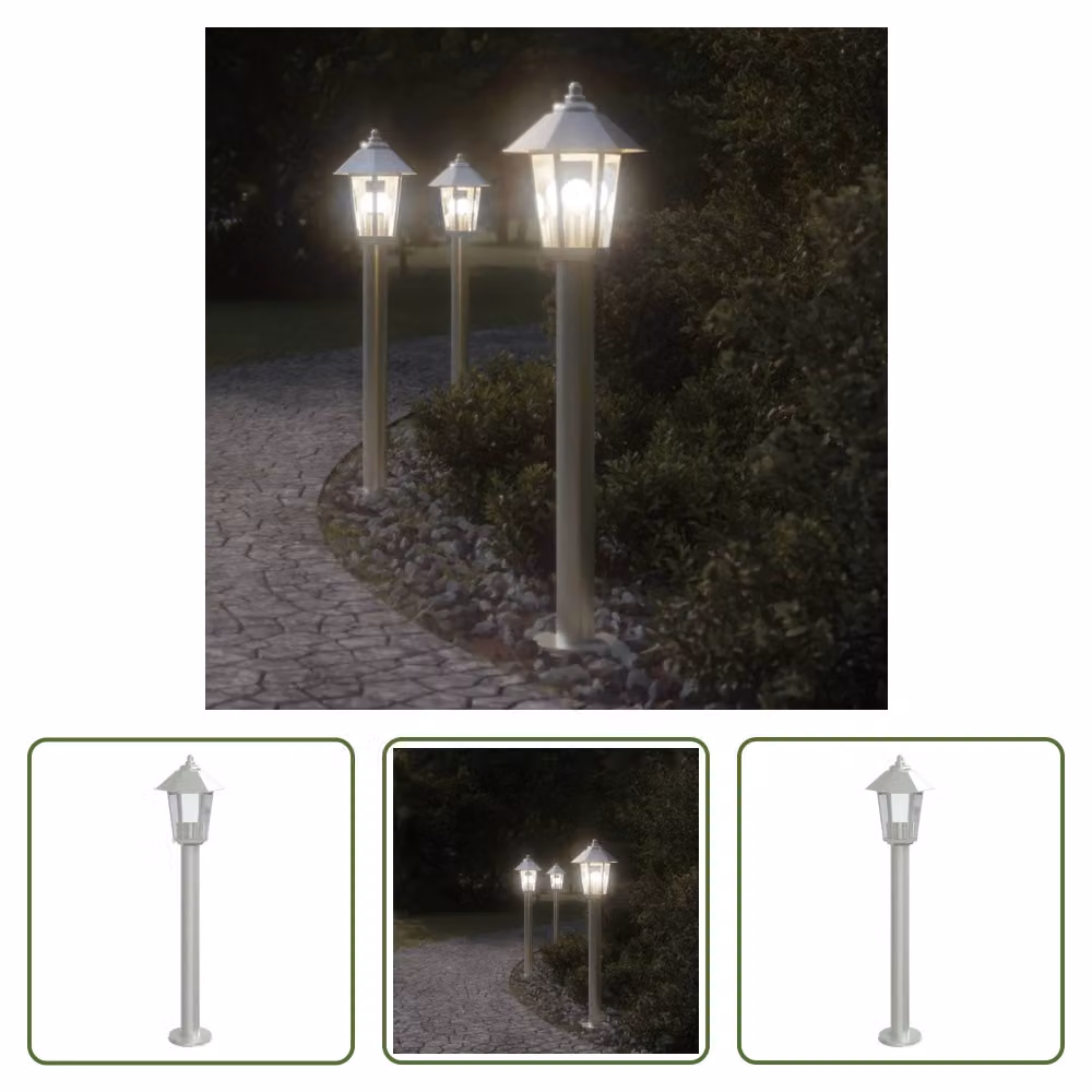 The Living Store luce di percorso argento 80 cm in acciaio inox
