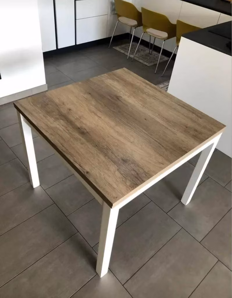 Tavolo da pranzo quadrato allungabile a libro in laminato rovere Mobili 2G L/P/H: 90 x 90 x 78 cm – 2