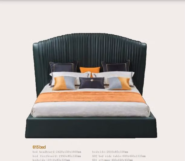 Bett Polster Design Luxus Doppel Betten Beige 180x200 Schlaf Zimmer Leder Hotel