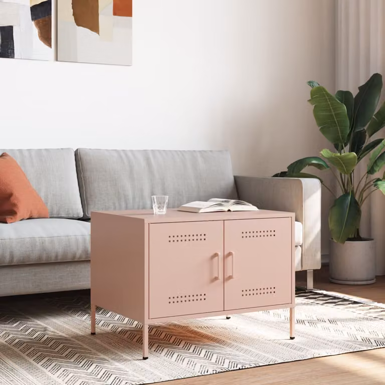 Maison Exclusive - Tavolino Rosa 68x50x50,5 cm Acciaio