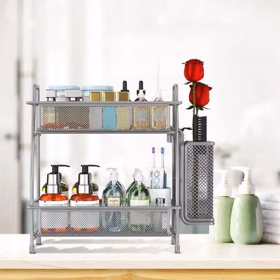 Cestino per le erbe aromatiche da appoggio sul piano di lavoro, cestino per le erbe aromatiche da riporre nella credenza, organizer da lavoro con scomparto laterale da appoggio sul piano di lavoro della cucina
