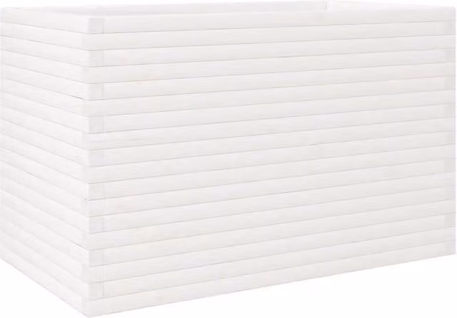 Fioriera | Cassetta per fiori | Vaso da Giardino Bianca 110x60x68,5 cm Legno Massello Pino