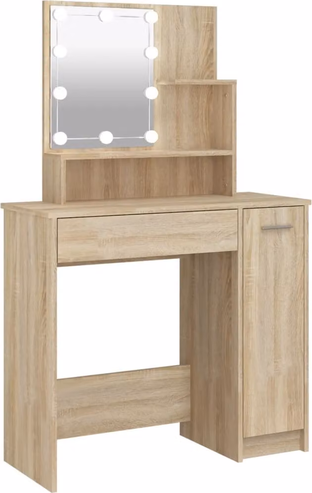 Toeletta con LED Rovere Sonoma 86,5x35x136 cm