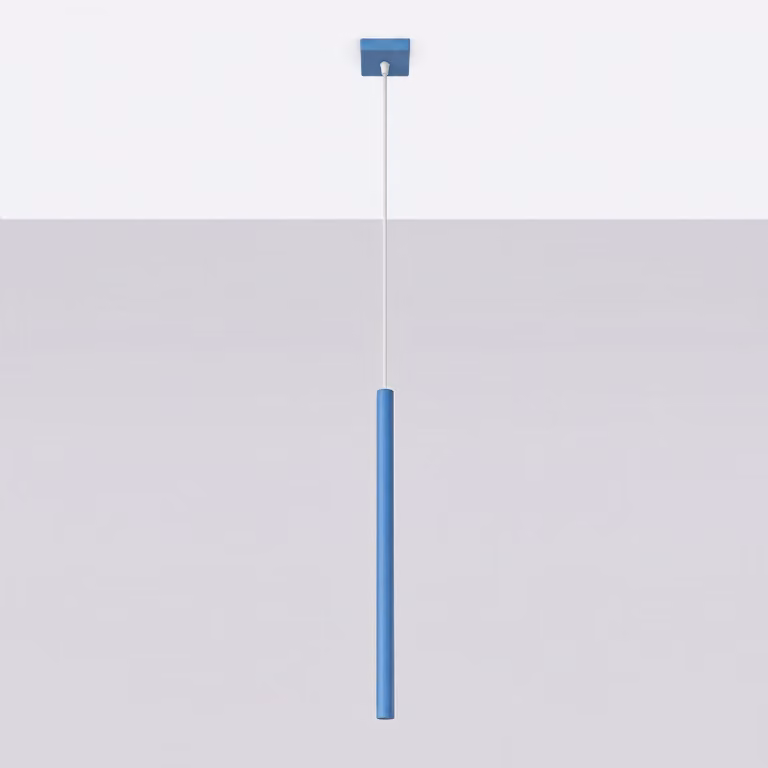 Lampada a sospensione PASTELO 1 blu 1xG9 8W acciaio 120x8x8 cm Sollux Lighting