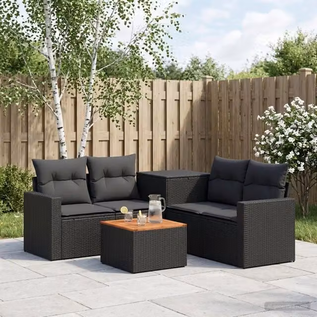 Set di divani 6 pz Nero 55 x 55 x 37 cm 3447394