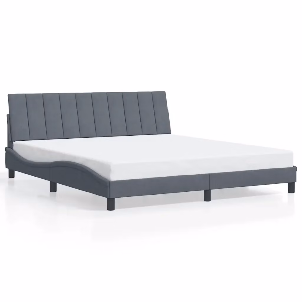 Giroletto senza materasso vidaXL Hanko in velluto grigio scuro, L/P/H: 180 x 200 cm – 2
