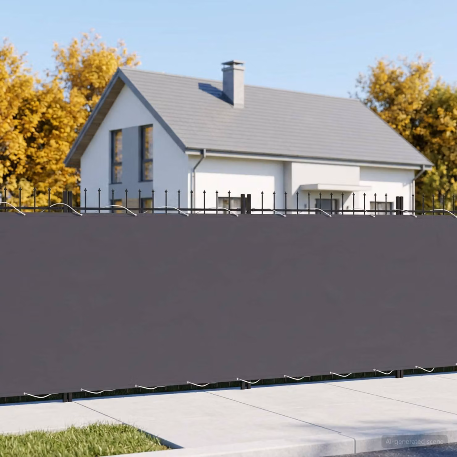 Schermo di privacy per balcone vidaXL in poliestere e alluminio, colore antracite, L: 15 m x H: 1,5 m