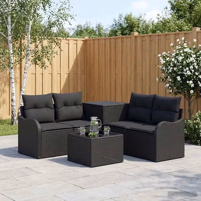 Set di divani 6 pz Nero 55 x 55 x 37 cm 3447121