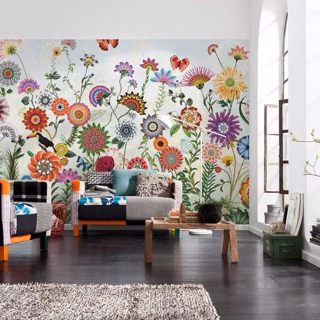 Fotomurale Komar Brazil con motivo floreale, Multicolore, L: 368 cm, H: 254 cm