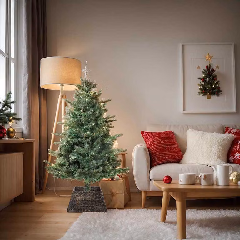 Maison Exclusive - Decorazione per albero di Natale, forma quadrata, colore nero, dimensioni 50 x 50 x 25 cm