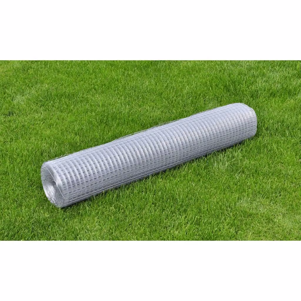 Recinzione in rete per pollaio vidaXL in acciaio zincato argento, H: 25 cm, L: 1 m