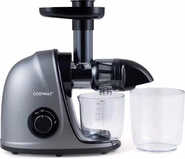 Estrattore di succo a freddo con funzione inverso e motore silenzioso 60dB, 150W, colore argento e grigio